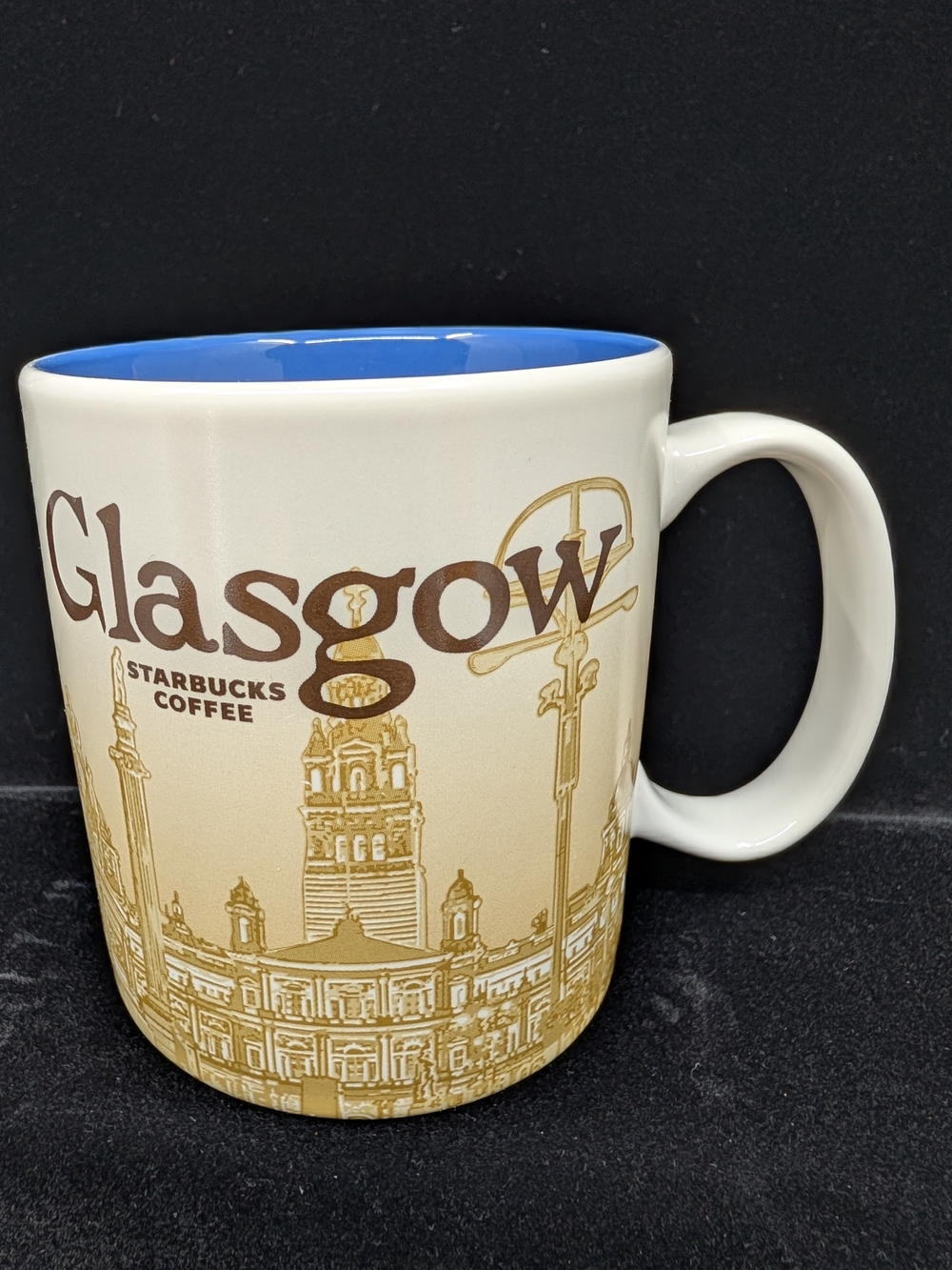 Starbucks Coffee Glasgow Ceramic Mug - Blue Interior, 2013 Collector Series Ret.